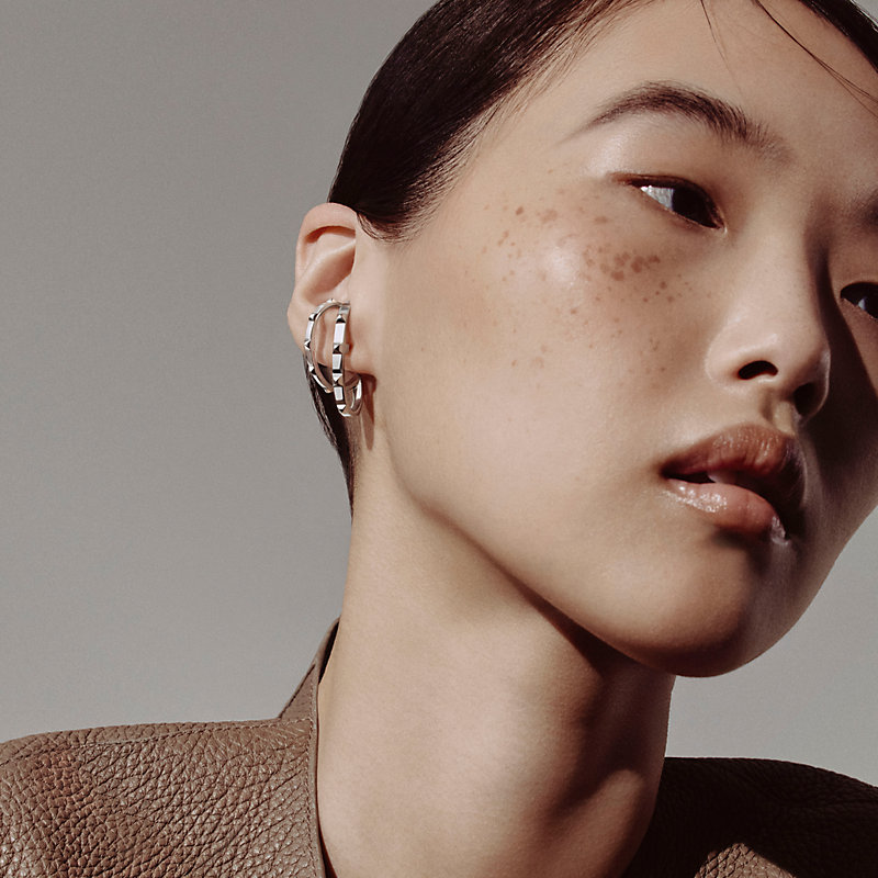 Hermès Clou d'H dangle earrings - Silver | Hermès USA Hermès Clou d'H dangle earrings - Silver | Hermès USA